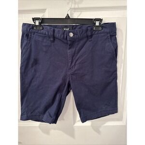 Huf Slim Fit Mens Shorts 34 Navy Blue Chino‎ Preppy 9" Inseam